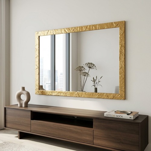 Specchiera parete muro oro - specchiera,