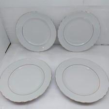 Monopoli Porcellana D'Italia Piatto Dessert Piattino Filo Oro Piano 19,5 Circa 