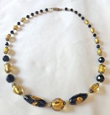 Collana girocollo perle Veneziane Vintage autentico murano ,oro 24k rara.