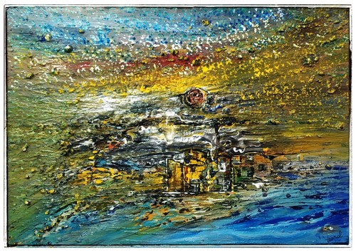 Quadro astratto dipinto - a, mano