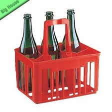 Cassetta Portabottiglie Vino in Plastica con Manico 6 Posti per Bottiglie da 1 L