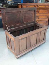 Cassapanca rustica in rovere massello '800 fronte 97 cm