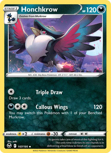 Honchkrow silver tempest 107 - silver, #107