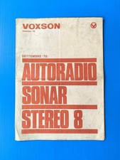 CATALOGO VOXSON SETTEMBRE 70 1970 AUTORADIO - SONAR - STEREO 8 VINTAGE ORIGINAL