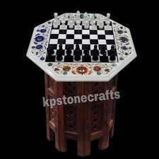 Tavolo scacchiera intarsiato