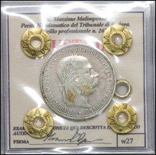 Moneta 1 Corona 1893 Austria d'argento 1 Kronen BB+ Austriaca Francesco Giuseppe