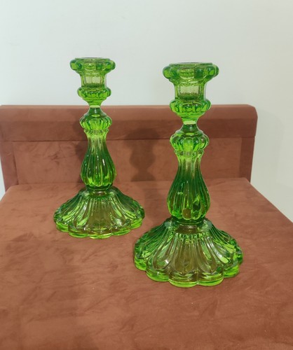 Coppia candelabri vetro - coppia,