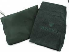 Originale Rolex Kit Pochette Asciugamano Verde Cotone 100% Gadget Collezione New