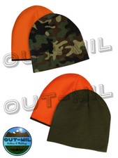 Cappello Papalina reversibile Arancione caccia pesca bosco Verde, Mimetico