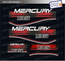 Adesivi motore marino fuoribordo mercury 135 EFI due t gommone barca stickers 