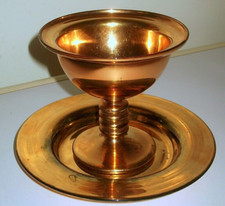 COPPA E PIATTO IN VETRO VERDE E ORO 24Kt.