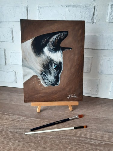 Gatto siamese dipinto