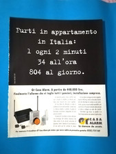 CLIPPING DI GIORNALE PUBBLICITA' GT CASA ALARM ALLARME DA COLLEZIONE - (96)