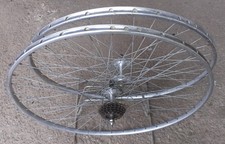 Coppia ruote 28" tubolari bici corsa vintage cerchi NISI, mozzi CAMPAGNOLO