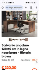 scrivania angolare ufficio, smontaggio e ritiro a carico dell'acquirente 