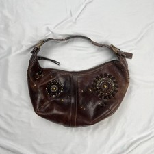 Borsa a mano vintage anni 00 Coach Mia 10063 pelle borchiata hobo bag RARA MARRONE