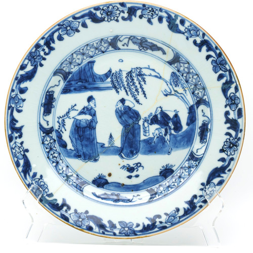 Chinese porcelain plate blue - porcelain,