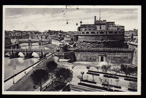 Roma cartolina ponte castel - e,