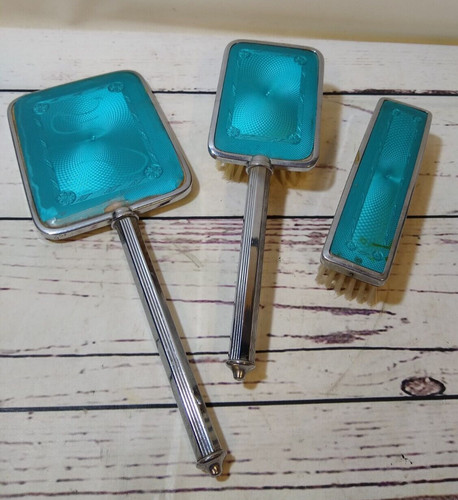 Vintage turquoise guilloche - vintage,