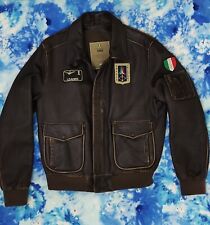Giubbino Aeronautica militare pilota Pattuglia acrobatica pelle Taglia 52