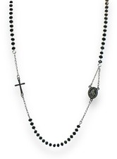 COLLANA ROSARIO DONNA UOMO GIROCOLLO IN ACCIAIO INOSSIDABILE NON ANNERISCE