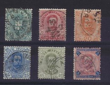 REGNO D'ITALIA - Umberto I - 1891-96 Stemma o effigie - La serie cpl. usata