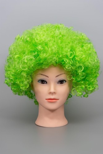 Parrucca verde riccia afro