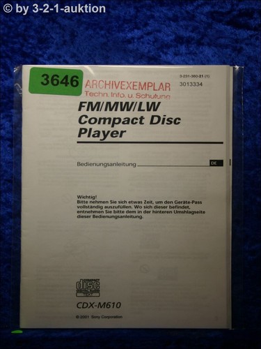 Sony manuale istruzioni cdx - di,