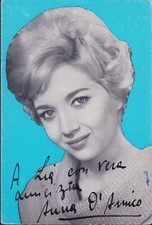 cartoncino / cartolina ANNA D'AMICO / dischi CGD con autografo