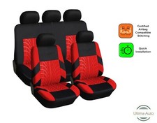Set Completo Rosso Tessuto Coprisedili Auto Per Citroën Xsara Picasso 2000-2010