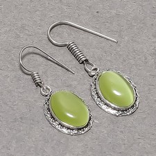 Orecchini verdi Monalisa forma ovale pietre preziose moda gioielli etnici 1,6...