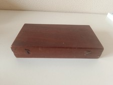 Vecchio goniometro militare Drawing in scatola di legno compasso  regolo calcola