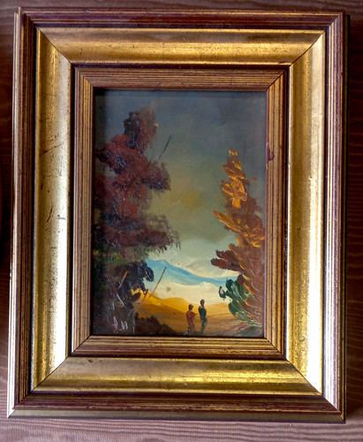 Quadro con disegno olio - ad,