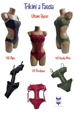 Trikini a Fascia con Inserti di Palline Centrali, Taglie 46 e 48