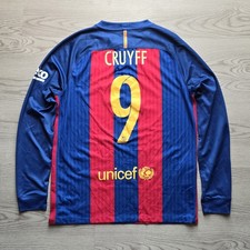 Maglia calcio FC Barcelona Johan Cruyff Nike #9 uomo M manica lunga La Liga Barca