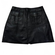 Gonna minigonna nera in VERA PELLE - REAL LEATHER - Tg IT 42