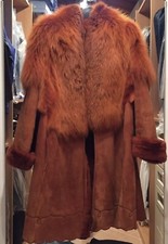 VERO MONTONE CON PELLICCIA IN VOLPE COLORE  ARANCIONE TG 46