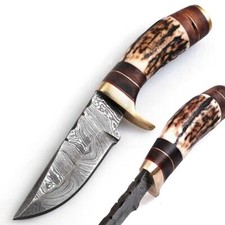 Coltello damascato damascato acciaio caccia knife damascus hunting bowie maq2078