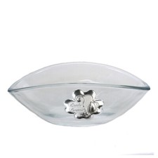 34296 Bomboniere Svuotatasche Alzatina Centrotavola vetro Quadrifoglio Cresima