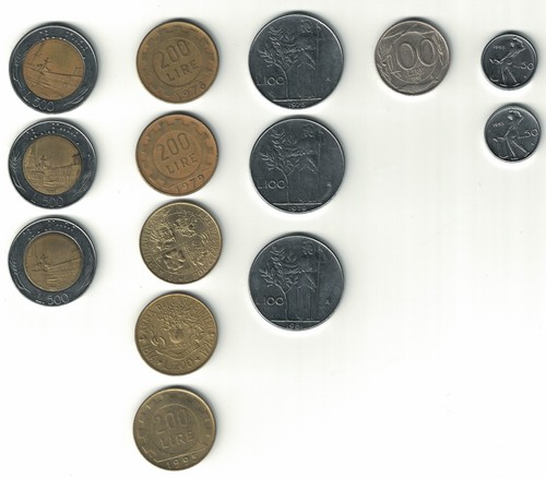 Lotto monete lire - italia, 17