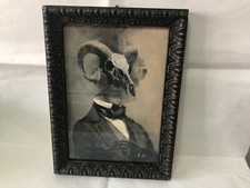 QUADRO STAMPA SURREALE TESCHIO DARK SKULL GROTTESCO DEVIL FIRMATA DJANGO NOKES