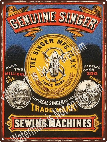 Insegna metallo singer - insegna,