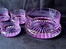 Set da Macedonia da 6 in Vetro Viola - Anni '60 / '70