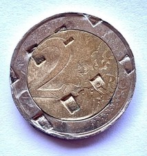 RARA Moneta 2 Euro Slovenia (Slovensko) 2009 con evidenti errori di conio