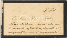 1885 ca BOLOGNA Carolina PEPOLI TATTINI - Biglietto da visita AUTOGRAFO