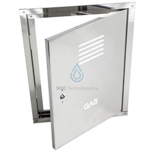 SPORTELLO CONTATORE GAS ZINCATO RIFINITO COMPLETO DI ZANCHE A MURARE E CHIAVE