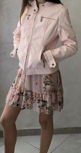 Giubbino ecopelle rosa moda - giubbino,