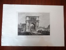 GAETANO COTTAFAVI  ARCO DI TITO  1837 INCISIONE SU RAME 