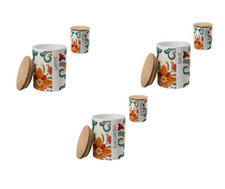 BARATTOLO IN CERAMICA CON TAPPO ERMETICO IN LEGNO SALE - ZUCCERO - CAFFÉ