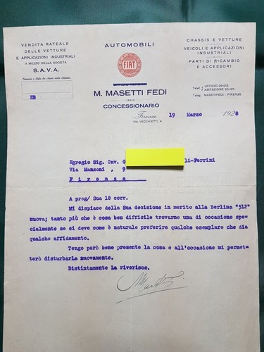 Rare fiat 512 letter - fiat,